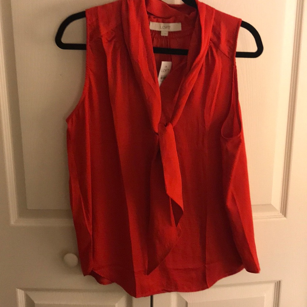 Loft front tie blouse